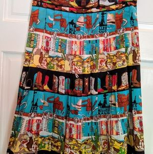 Vintage Nicole Miller Western High-Waisted Skirt
